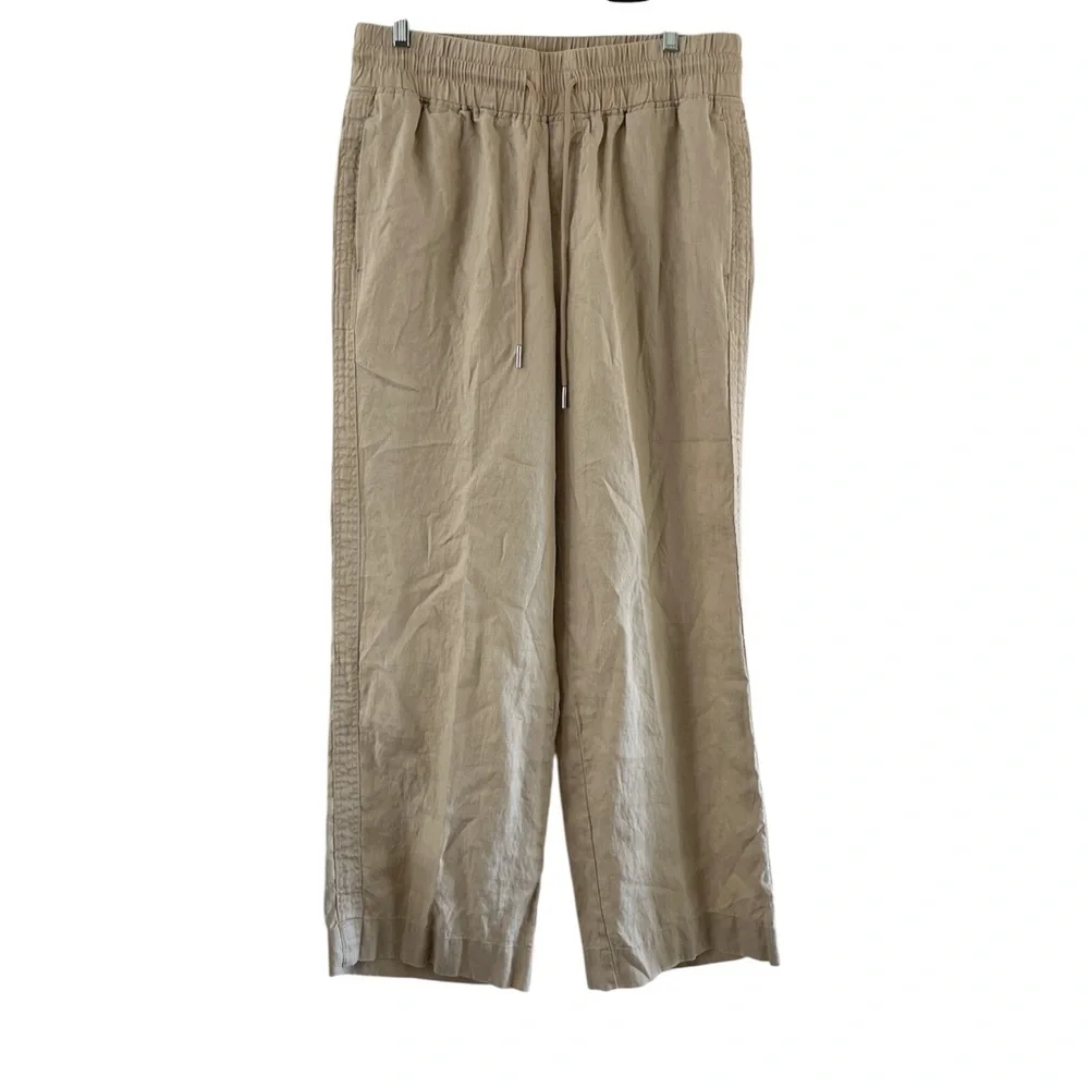 Quince 100% European Linen Wide Leg Pants JDA01 Beige L - Picture 5 of 17